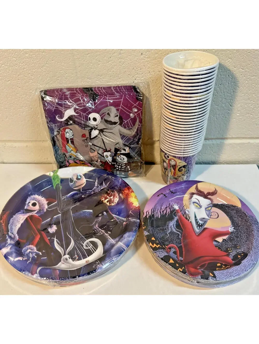 Nightmare Before Christmas Party Supplies Plates Napkins Cups Halloween 120pc
